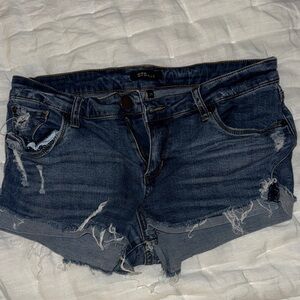 STS Blue Women's Ripped Jean Shorts - Dark Blue